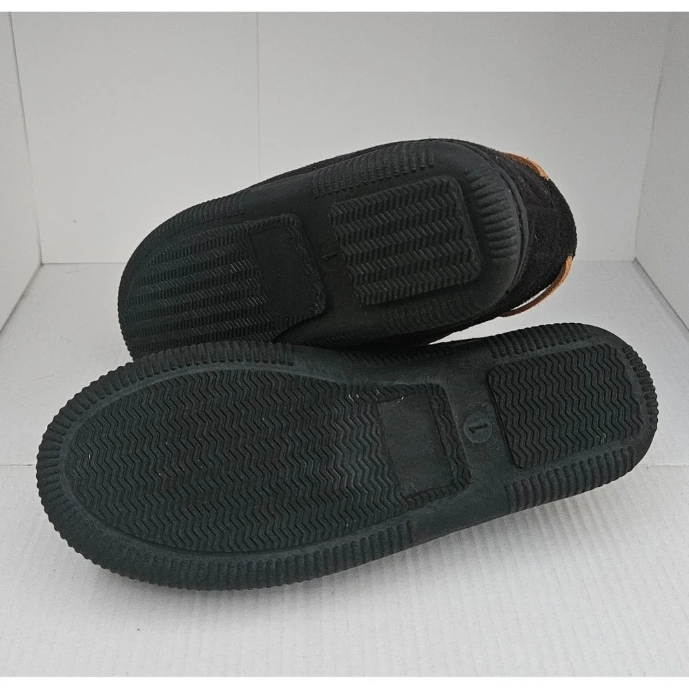 Beverly Hills Polo Club Moccasin Slippers Youth Size 1 Black Anti-Slip Sole